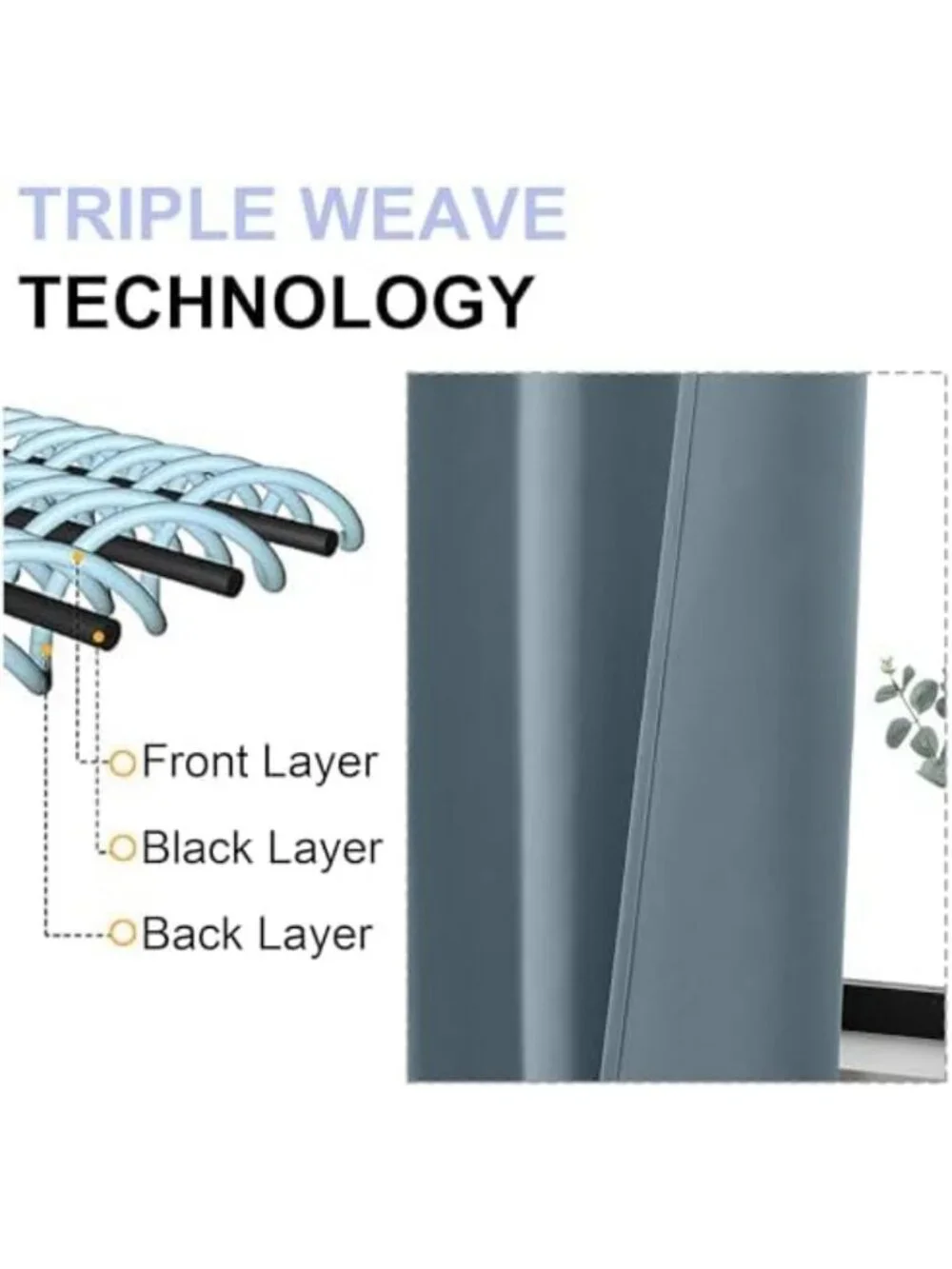 Elegant Stone Blue Blackout Curtains, 63